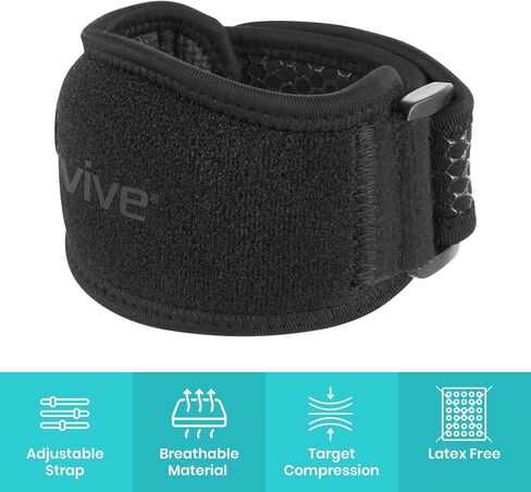 Vive Tennis Elbow Brace للرجال والنساء 2 Pack - دعامة الكوع لالتهاب الأوتار لالتهاب الجراب ومرفق لاعبي الغولف والتهاب اللقيمة الوسطي والتهاب المفاصل وتخفيف الألم - شريط دعم الذراع، تخفيف آلام الساعد قابل للتعديل (أسود) in Kuwait