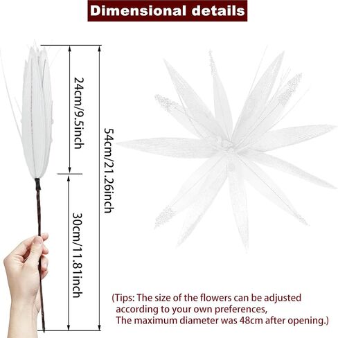 4Pcs Large Poinsettias for Christmas Tree,16inch Large Poinsettias Artificial Christmas Flowers Picks with Long Stems for Xmas Tree Party Holiday Wedding Decorations (Champagne) in Saudi Arabia