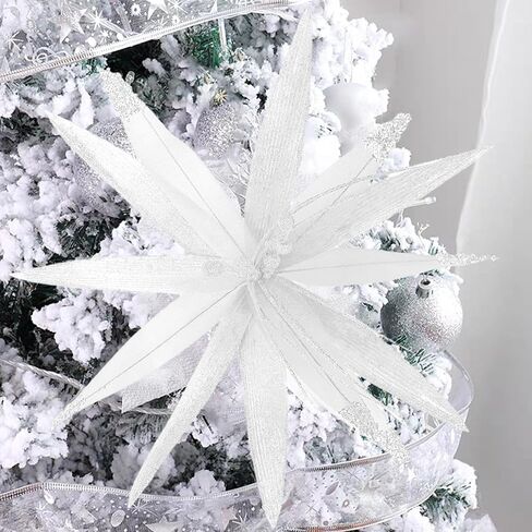 4Pcs Large Poinsettias for Christmas Tree,16inch Large Poinsettias Artificial Christmas Flowers Picks with Long Stems for Xmas Tree Party Holiday Wedding Decorations (Champagne) in Saudi Arabia
