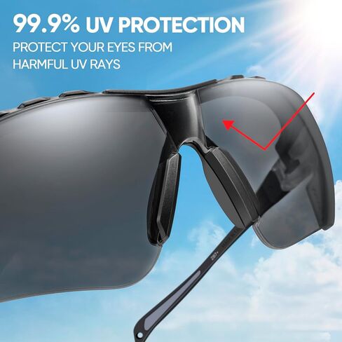TICONN Safety Glasses for Men and Women, Adjustable Arms, ANSI Z87.1 Anti-Fog, Scratch Proof Eye Goggles, UV Protection in Saudi Arabia