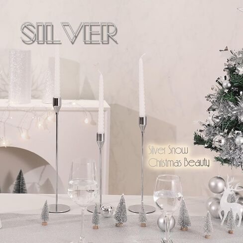 3Pcs Matte Black Candlestick Holders Set Fit 3/4" Tall Taper Candle Home Decorative Table Centerpieces for Family Dinning, Party Decoration in Saudi Arabia