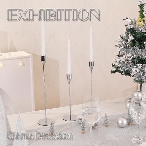 3Pcs Matte Black Candlestick Holders Set Fit 3/4" Tall Taper Candle Home Decorative Table Centerpieces for Family Dinning, Party Decoration in Saudi Arabia