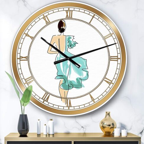 DesignQ 'White Onyx Natural White Marble' Glam Wall Clock for Home Bedroom Bathroom Office Living Room Decoration in Saudi Arabia