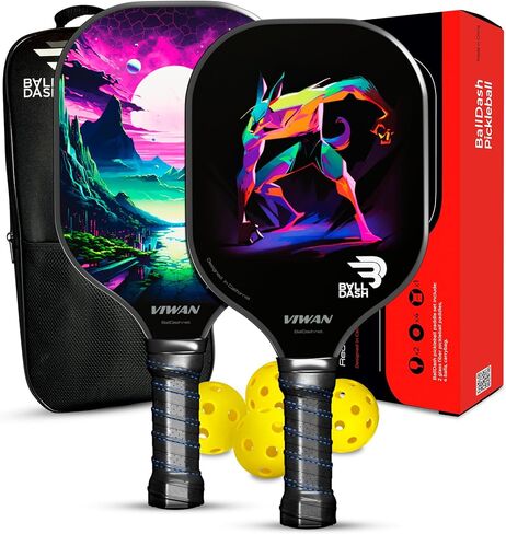 Pickleball Paddles -4 Options to Choose from for Any Level of Play. Variations Pro, Advanced USAPA Approved, Intermediate, Athletic Set of 2 - Pickleball Rackets T700 Raw Carbon Fiberglass Surface in Saudi Arabia