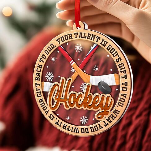 Football Ornament, Football Ornaments for Christmas Tree, 2 Layer Wood & Acrylic Christmas Ornament 2024, Football Lover Onament, Football Ornament Lover Gift, Friendship Football Christmas Ornament in Kuwait