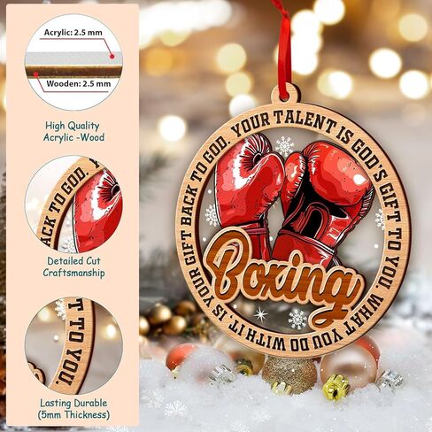 زخرفة كرة القدم، زينة كرة القدم لشجرة عيد الميلاد، زينة عيد الميلاد من الخشب والأكريليك بطبقتين 2024، زينة لمحبي كرة القدم، هدية لمحبي زينة كرة القدم، زينة عيد الميلاد لكرة القدم الصداقة in Kuwait