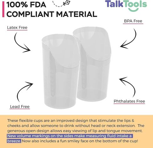 TalkTools CutOut Nosey Cups - Drinking Glass for Stable & Fixed Position, Special Drinking Cups, Therapy Training Cups, Motor and Coordination Support (All 3 Sizes (Pink, Blue & Green)) in Kuwait
