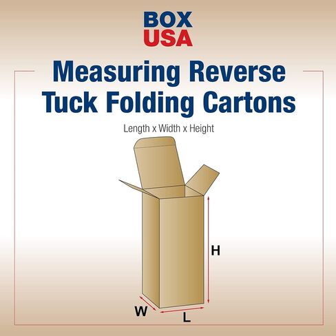 BOX USA BRTS13 Reverse Tuck Folding Cartons, 2" x 2" x 7", Kraft (Pack of 500) in Saudi Arabia