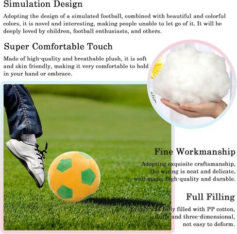 9" Plush Soccer Ball Stuffed Toy, Plush Football Pillow Soccer Gift for Kids, White-Green in Saudi Arabia