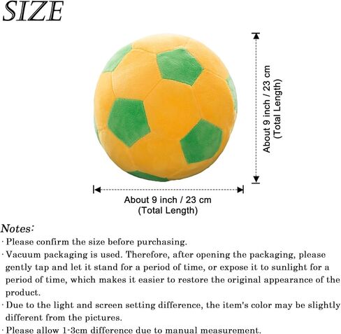 9" Plush Soccer Ball Stuffed Toy, Plush Football Pillow Soccer Gift for Kids, White-Green in Saudi Arabia