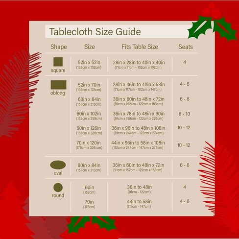 Kadut Christmas Ribbon Tablecloth (60 x 102 Inch) for 6 Foot Rectangle Tables, Heavy Duty Fabric, Stain Proof Xmas Ribbon Table Cloth for Harvest, Holiday, and Fall, & Christmas Dinner. in Kuwait