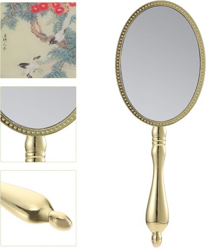 Beavorty Handheld Vanity Mirror Vintage Vanity Mirror Plastic Dresser Oval Mirrors Makeup Handheld Cosmetic Mirror Vanity Cute Hand Mirror Portable Hand Mirror Practical Hand Mirror Girl in Saudi Arabia