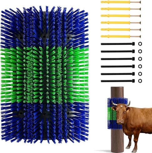 Livestock Scratch Brushes, Horse Scratcher Cattle Scratcher Grooming Horse Supplies, Relieve Itchy Livestock Back Massage Brush for Sheep,Cattle,Horses,Pigs and Other Livestock(with screws) in Saudi Arabia