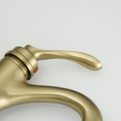 BWE Brushed Gold Bathroom Faucet Single Handle Bathroom Faucet 1 Hole Gold Faucet for Bathroom Vanity Sink with Pop Up Drain Assembly and Faucet Supply Lines Commercial Lavatory RV Mixer Tap in Saudi Arabia