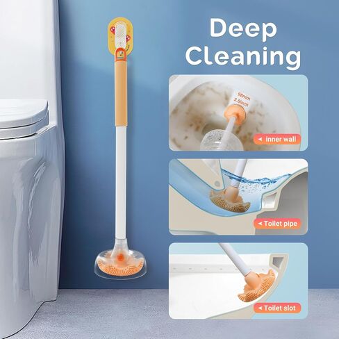 Toilet Brush with Lengthen Handle Unique Octopus Shape Design Toilet Bowl Brush Cute Toilet Brush Head can Easy for Deep Cleaning Bathroom Accessories (Green) in Saudi Arabia