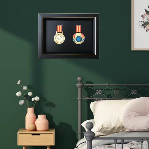 Medal Display-Medal Display Box-3D Medal Box Photo Frame Marathon Medal Display Stand, Triathlon, Football Gymnastics, All Sports Medal Badge (8*6in) (8*6in) in Saudi Arabia