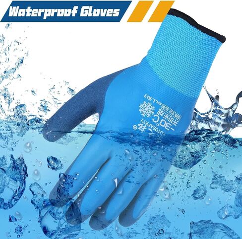 Waterproof Winter Work Gloves for Men Thermal Insulated Gloves Warm Freezer Working Gloves for Cold Weather in Kuwait