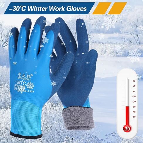 Waterproof Winter Work Gloves for Men Thermal Insulated Gloves Warm Freezer Working Gloves for Cold Weather in Kuwait
