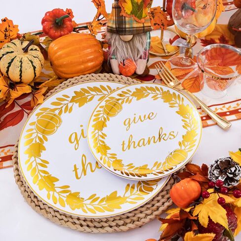 WELLIFE 150Pcs Thanksgiving Disposable Plates -Heavy Duty Thanksgiving Plates for 30 Guests, Thanksgiving Plates and Napkins Sets, Thanksgiving Plates Dinnerware in Saudi Arabia