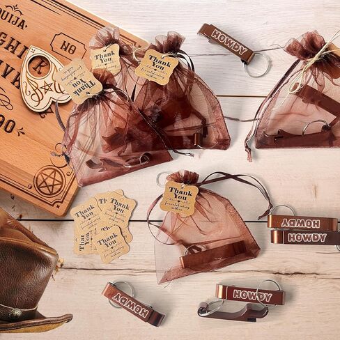 30 مجموعة من سلسلة مفاتيح فتاحة الزجاجات لحفلات رعاة البقر الغربية مع أكياس الأورجانزا وبطاقات الشكر وسلسلة مفاتيح فتاحة البيرة لحفلات استقبال المولود الجديد وحفلات الزفاف بطابع الغرب المتوحش in Kuwait