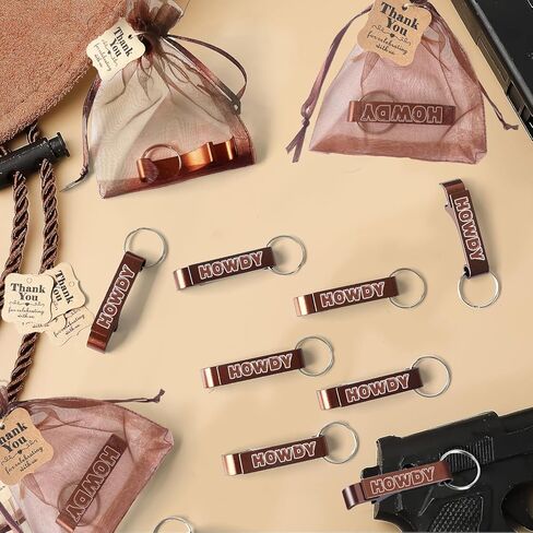 30 مجموعة من سلسلة مفاتيح فتاحة الزجاجات لحفلات رعاة البقر الغربية مع أكياس الأورجانزا وبطاقات الشكر وسلسلة مفاتيح فتاحة البيرة لحفلات استقبال المولود الجديد وحفلات الزفاف بطابع الغرب المتوحش in Kuwait