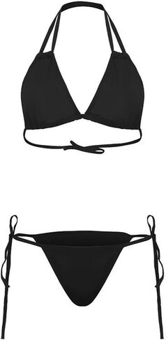 HiSexy Women's Sexy Keyhole Bikini Set Two Piece Halter Neck Swimsuit Cutout Lace Up Swimwear Bathing Suit in Kuwait