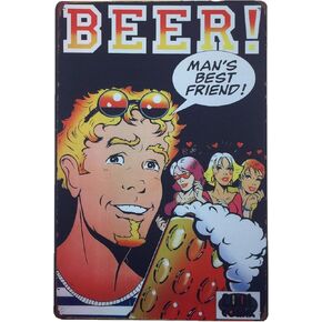 Metal Vintage Tin Sign Decor-Beer for Bar Pub Shop Funny Retro Art Sign 12" X 8"