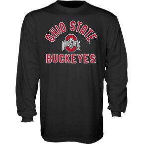 Blue 84 Men's Ohio State Buckeyes Long Sleeve T Shirt Line Up Secondary Color, Ohio State Buckeyes Black, X-Large