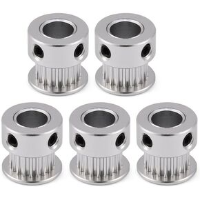 Wendry 3D Printer Belt Pulley, 2GT 5mm / 8mm 20T Aluminum Alloy Gear Synchronous Timing Belt Pulley for 3D Printer (Pack of 5pcs) (8MM)