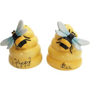 Blue Sky Ceramics Happy Bee Salt & Pepper Set, Multi (19247)