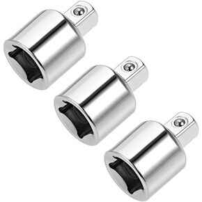 uxcell 3 Pcs 3/8 Inch Drive (F) x 1/4 Inch (M) Socket Reducer for Ratchet Wrenches, Female to Male, Cr-V