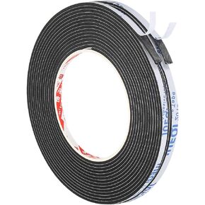 PATIKIL 5m/16.4ft Sealing Foam Tape, 2 Pack 6mm/5mm Wide 3mm/1mm Thick Single Sided Weather Strip Door Furniture Seal Strip for Window Pipe Insulation Black