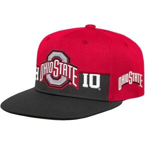 قبعة ميتشل آند نيس أوهايو ستيت باكيز نصف N نصف أحمر أسود Snapback