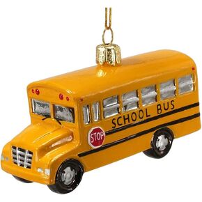 Noble Gems Kurt Adler 4-Inch Glass School Bus Ornament,Christmas