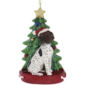 German Shorthaired Pointer With Resin Christmas Tree Ornament For Personalization