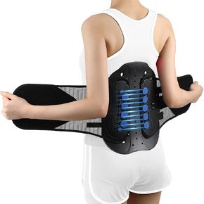 Nvorliy LSO Lower Back Brace Fit Women & Men, Compression Fracture Back Brace Adjustable Decompression Support for Sciatica, Herniated Discs, Post Op Recovery, Strain and Spine Stenosis (Large)