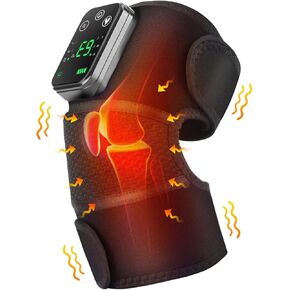 MOAJAZA Heated Knee Brace Wrap, Cordless Knee Massager with Heat and Vibration, Heating Pads for Knee Shoulder Elbow Stress Relief Deep Tissue