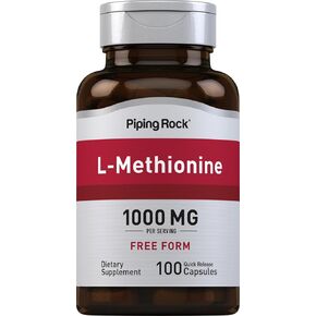 Piping Rock L Methionine 1000mg | 100 Capsules | Free Form Supplement | Non-GMO, Gluten Free