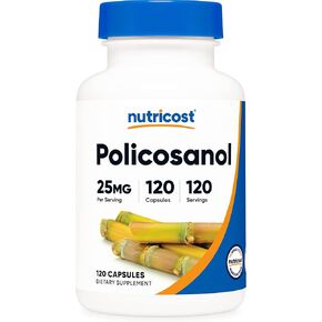 Nutricost Policosanol 25mg, 120 Capsules - Gluten Free, Non-GMO, and Vegetarian Friendly