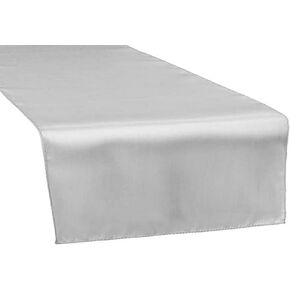 Sparkling Silver Satin Table Runner, 14" x 108" (1 Count) - High-Quality & Luxurious Table Accessory, Perfect for Events & Special Occasions