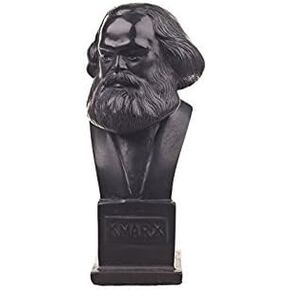 Danila-Souvenirs German Philosopher Socialist Karl Marx Stone Bust Statue Sculpture 4.8'' Black (12 cm)