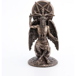 Veronese Design 8 1/2 Inch Baphomet Sitting on The Globe Fallen Wiccan Resin Statue Bronze Finish