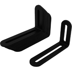 10 Pcs Black 4 Inches Adjustable Metal L Shape Angle Bracket Corner Brace with Slotted,Joint Right Angle Corner Brace Brackets for Fixing Wood Furniture,Thickness 3mm,Max Load 30LB