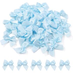 Yoyokid 200 Pcs Mini Satin Ribbon Bows Flowers DIY Crafts for Sewing Appliques Crafts Decoration Hair Accessories Wedding Gift Box Ornament,Multicolored