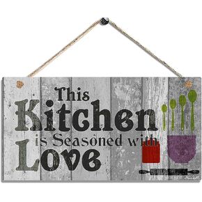 Kitchen Decor Sign-My Kitchen is for Dancing-Funny Wall Art Wood Hanging Sign for Home Decoration Size 10"x5"（25x12.5 cm）