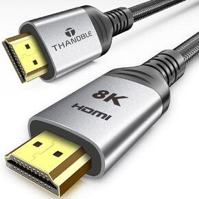 10K 8K HDMI Cable 2.1 10FT, Certified Ultra High Speed 48Gbps HDMI® Cable Cord Supports 8K@60Hz 4K@120Hz, eARC HDCP 2.2&2.3 HDR10 4:4:4 DTS:X Compatible for Laptop/Monitor/PS5/Xbox/Blu-ray/TV