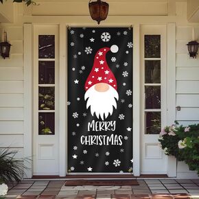 Pink Merry Christmas Door Cover for Front Door Decorations, Christmas Tree Xmas Door Covers Banners Backdrop for Front Door Porch Farmhouse Home Indoor Outdoor Decoration, 35 * 79 Inch
