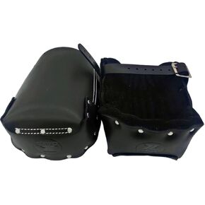 Non-slip Kneepads with Adjustable Straps, Safety Leather Knee Pads with Dense Padding Protection, Double Thick Lining (Cherry)