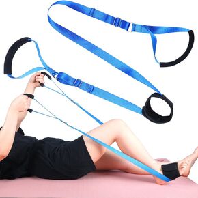 TrelaCo Long Knee Replacement Recovery Aids with Padded Handgrips and Feet Loop 75'' Leg Lifter Strap Things You Need After Knee Surgery Hip Knee Rehab Equipment to Improve Mobility and Flexibility