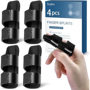 Finger Splints, 4pcs Finger Support Brace Finger Stabilizer for Broken Fingers Straightening Arthritis Knuckle Immobilization